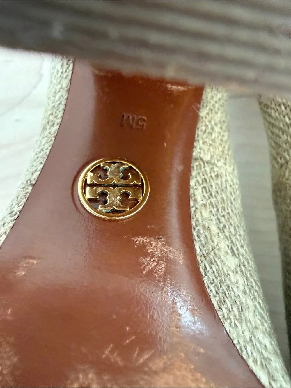Tory Burch Madison Canvas With a Metallic Heel round toe